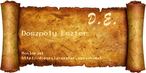 Doszpoly Eszter névjegykártya