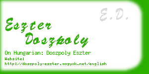 eszter doszpoly business card